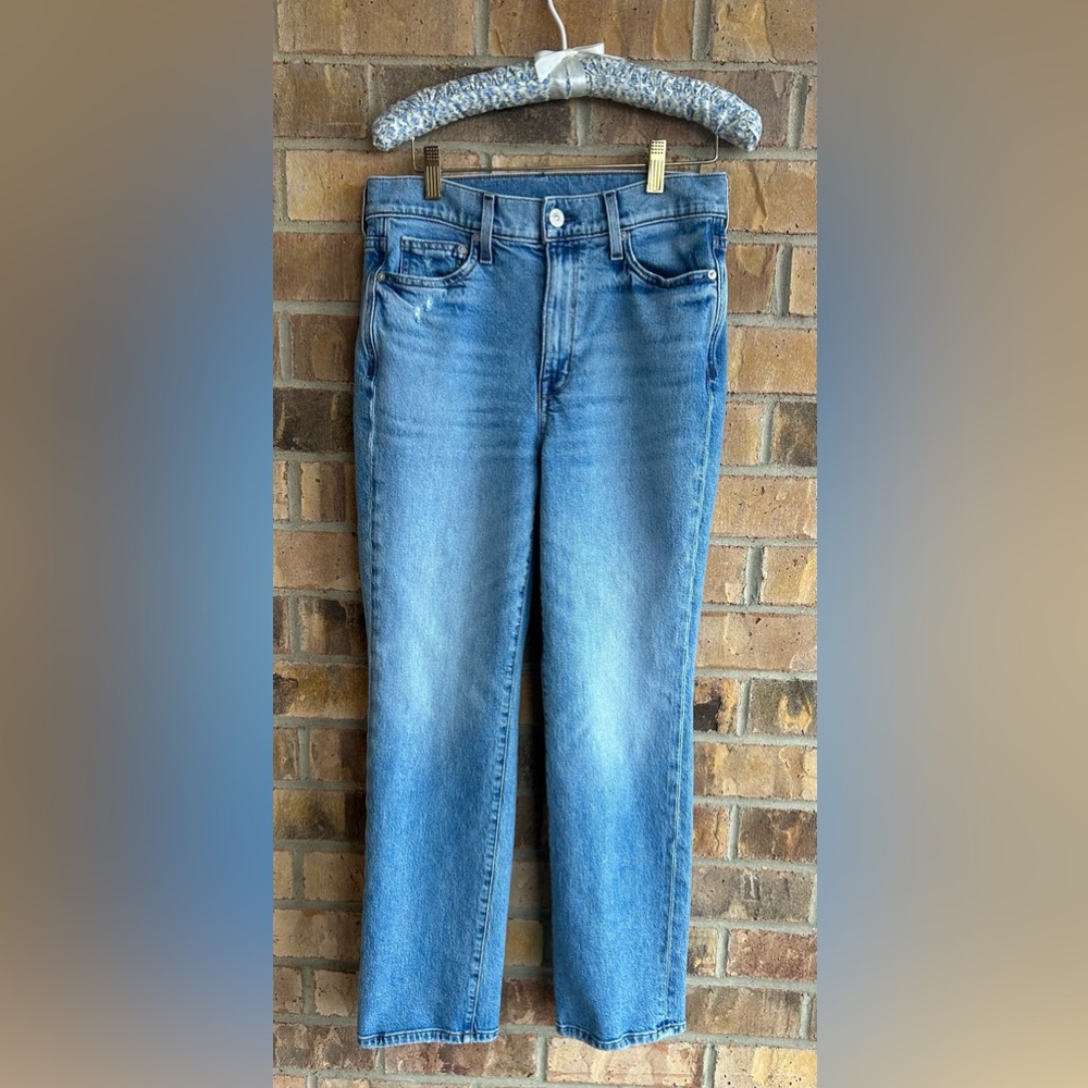 AYR High Rise Straight Leg Jeans Women's Size 28 Short Blue Denim